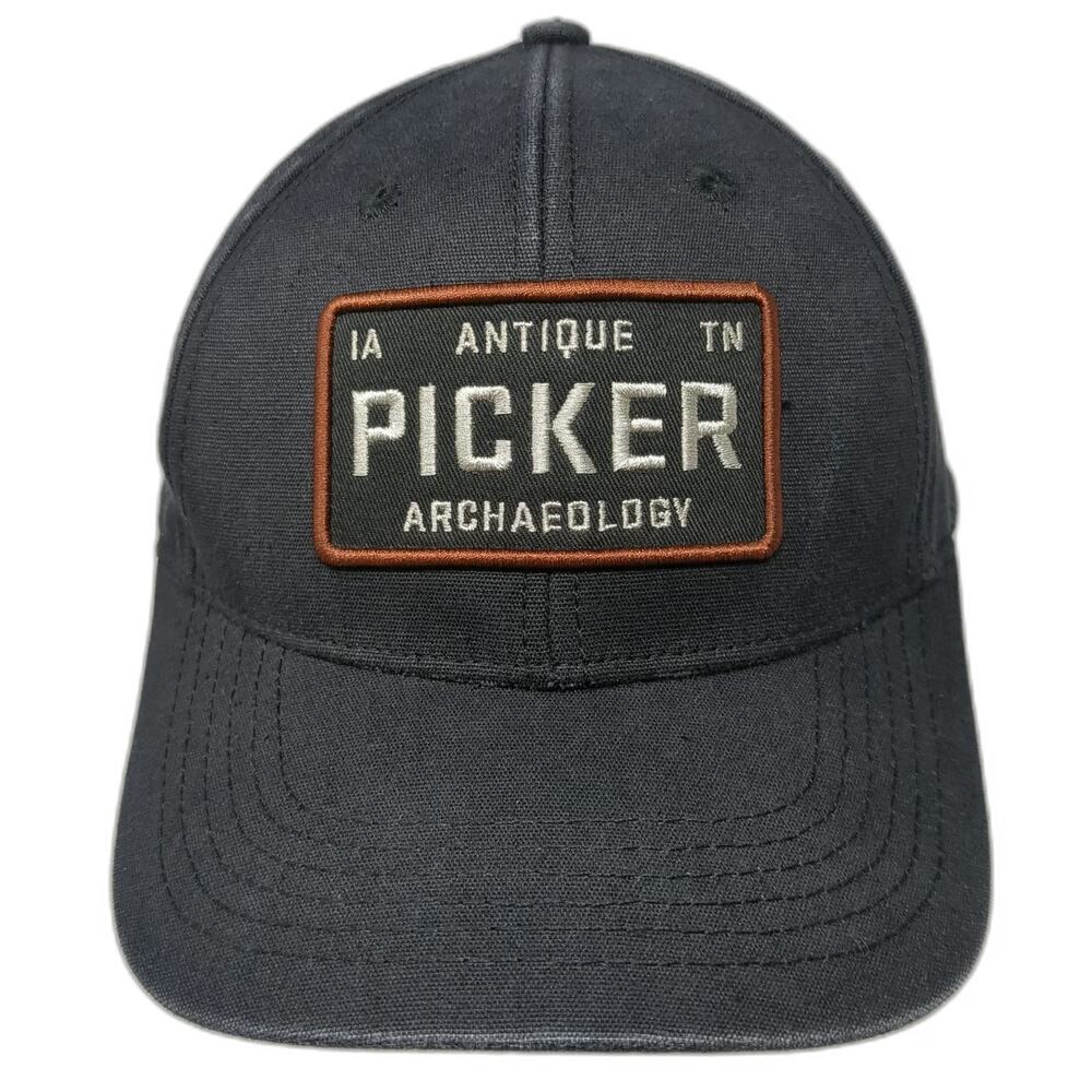 Antique Archaeology Snapback Black Hat One Size Picker Patch Logo IA TN 6-Panel